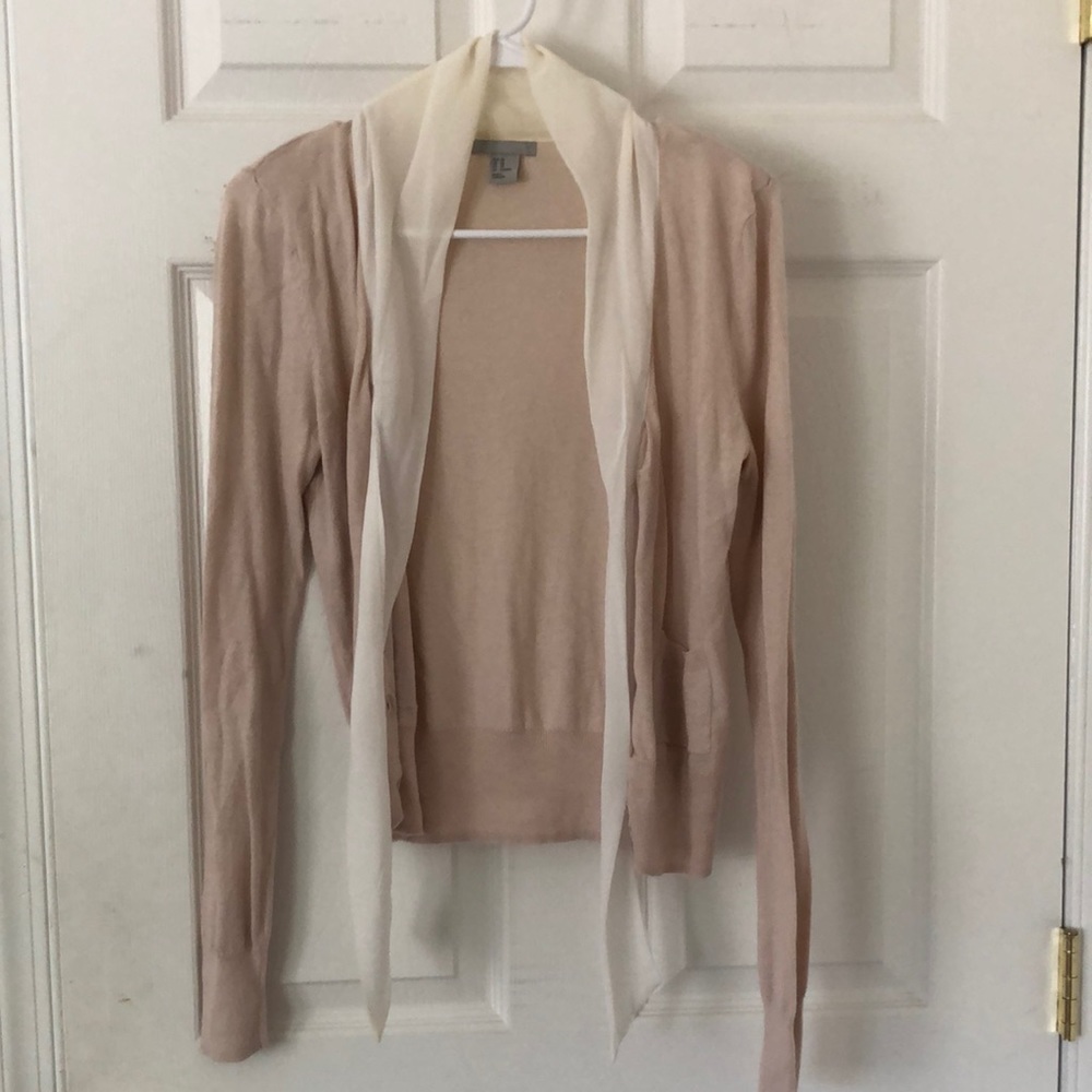 Cream Tan Silk Cardigan